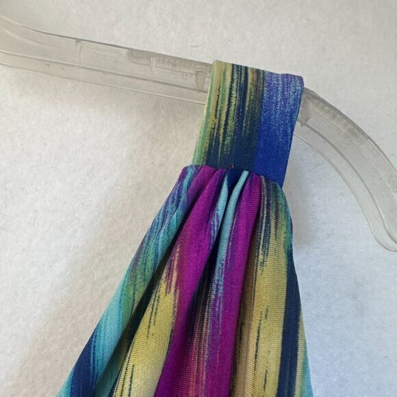 John Paul Richard dress women L Maxi sleeveless v neck blue purple 70's 80's‎ - Picture 5 of 6